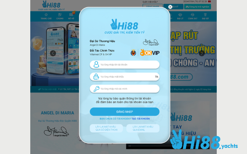 Hướng dẫn chi tiết cách đăng nhập vào hi88 com